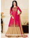 Hot Pink Embroidered Work Long Choli Lehenga