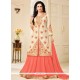 Cream Embroidered Work Long Choli Lehenga