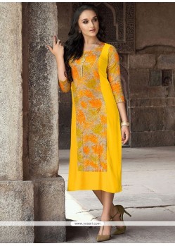 Yellow Party Wear Kurti