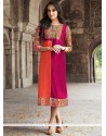 Multi Colour Print Work Party Wear Kurti