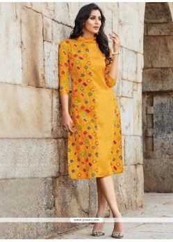 Rayon Print Work Party Wear Kurti