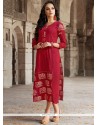 Rayon Red Party Wear Kurti