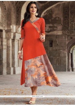 Multi Colour Rayon Party Wear Kurti