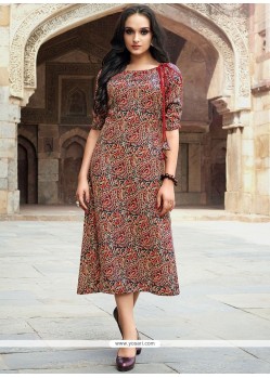 Rayon Print Work Party Wear Kurti