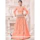 Raw Silk Peach Lehenga Choli