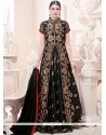 Black Embroidered Work Long Choli Lehenga