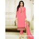 Faux Georgette Pink Churidar Designer Suit