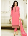 Faux Georgette Pink Churidar Designer Suit