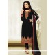 Black Embroidered Work Churidar Designer Suit