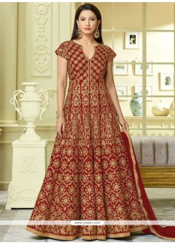 Gauhar Khan Tafeta Silk Floor Length Anarkali Suit