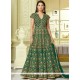 Gauhar Khan Green Embroidered Work Floor Length Anarkali Suit