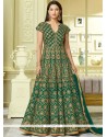 Gauhar Khan Green Embroidered Work Floor Length Anarkali Suit