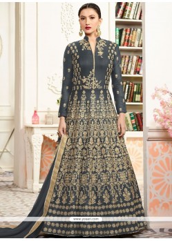 Gauhar Khan Grey Floor Length Anarkali Suit