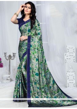 Multi Colour Print Work Printed Saree