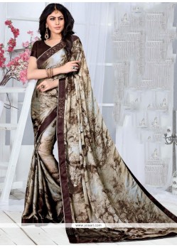 Fancy Fabric Print Work Printed Saree