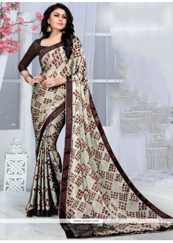 Fancy Fabric Multi Colour Print Work Printed Saree