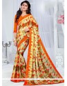 Multi Colour Print Work Fancy Fabric Printed Saree