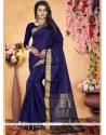 Woven Work Navy Blue Traditional Saree