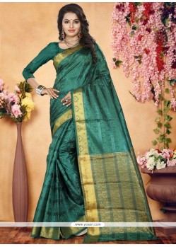 Art Silk Green Traditional Designer Saree