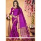 Purple Woven Work Art Silk Traditional Saree