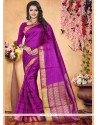 Purple Woven Work Art Silk Traditional Saree