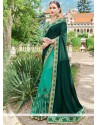 Faux Georgette Embroidered Work Half N Half Saree