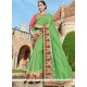 Green Patch Border Work Faux Georgette Classic Designer Saree