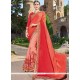 Faux Georgette Embroidered Work Half N Half Designer Saree