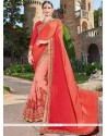 Faux Georgette Embroidered Work Half N Half Designer Saree