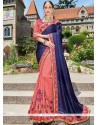 Faux Georgette Embroidered Work Designer Half N Half Saree