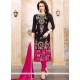 Cotton Black Embroidered Work Churidar Suit