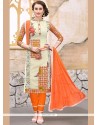 Embroidered Work Cotton Churidar Suit