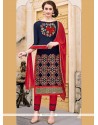 Embroidered Work Churidar Suit