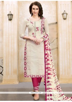 Embroidered Work Churidar Suit