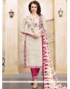 Embroidered Work Churidar Suit