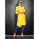 Rayon Yellow Casual Kurti