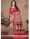 Weaving Work Red Designer Traditional Saree