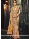 Beige Resham Work Banarasi Silk Designer Traditional Saree