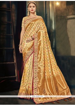 Gold Traditional Designer Saree