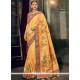Embroidered Work Yellow Designer Traditional Saree