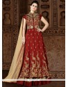 Art Silk Embroidered Work Floor Length Anarkali Suit