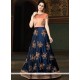 Lace Work Navy Blue Floor Length Anarkali Suit