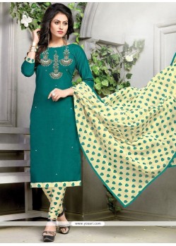 Cotton Print Work Churidar Suit