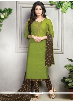 Cotton Print Work Churidar Suit