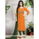 Orange Cotton Churidar Suit