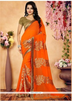 Patch Border Work Classic Designer Saree