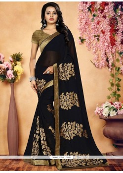 Patch Border Work Faux Georgette Saree