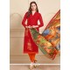 Red Churidar Suit