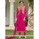 Hot Pink Faux Georgette Jacket Style Suit