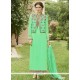 Resham Work Green Faux Georgette Jacket Style Suit